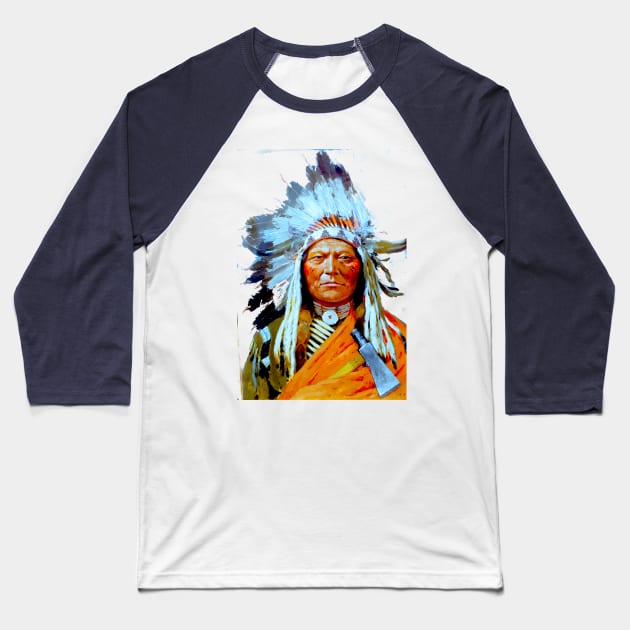 Sitting Bull by Henry Farny 1899 Baseball T-Shirt by indusdreaming